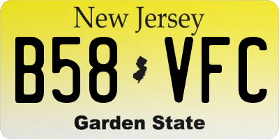 NJ license plate B58VFC