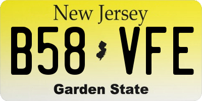 NJ license plate B58VFE