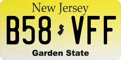 NJ license plate B58VFF
