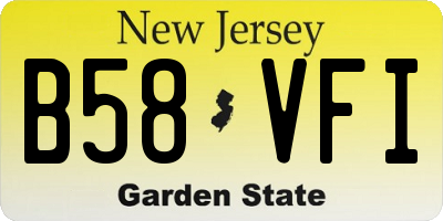 NJ license plate B58VFI