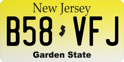 NJ license plate B58VFJ