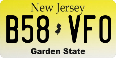 NJ license plate B58VFO