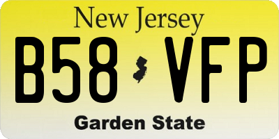 NJ license plate B58VFP