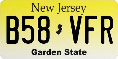 NJ license plate B58VFR