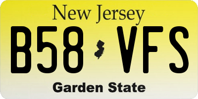 NJ license plate B58VFS
