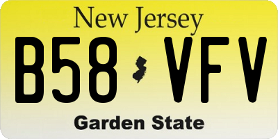 NJ license plate B58VFV
