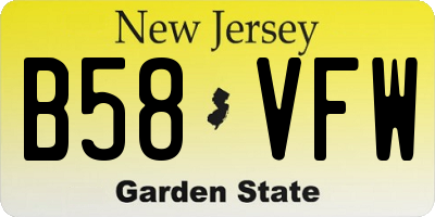 NJ license plate B58VFW