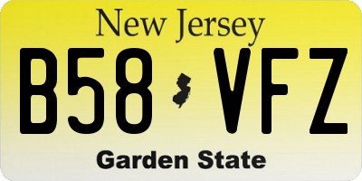 NJ license plate B58VFZ