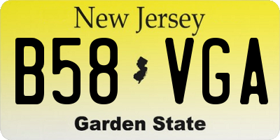 NJ license plate B58VGA