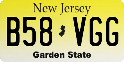 NJ license plate B58VGG