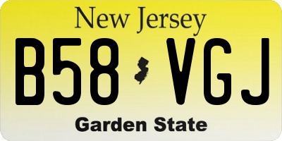 NJ license plate B58VGJ