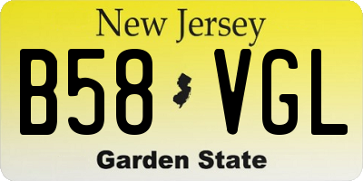 NJ license plate B58VGL