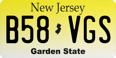 NJ license plate B58VGS