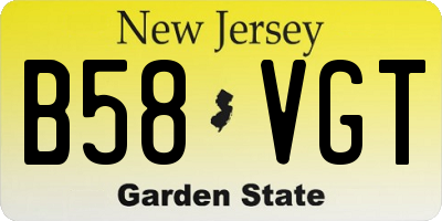 NJ license plate B58VGT