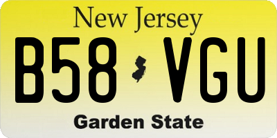 NJ license plate B58VGU