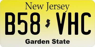 NJ license plate B58VHC