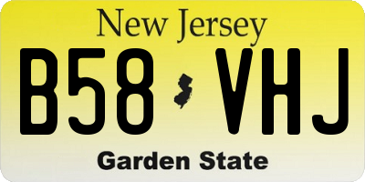 NJ license plate B58VHJ