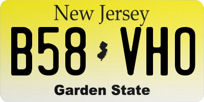 NJ license plate B58VHO
