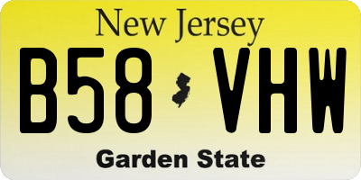 NJ license plate B58VHW
