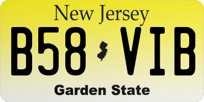 NJ license plate B58VIB