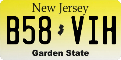 NJ license plate B58VIH