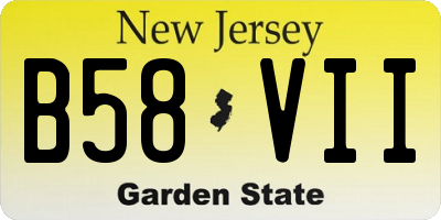 NJ license plate B58VII