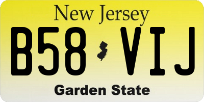 NJ license plate B58VIJ