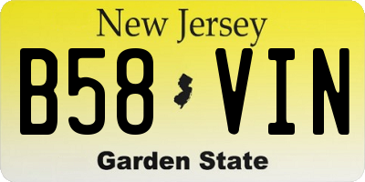 NJ license plate B58VIN