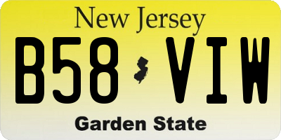 NJ license plate B58VIW