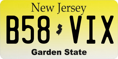NJ license plate B58VIX