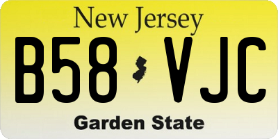 NJ license plate B58VJC