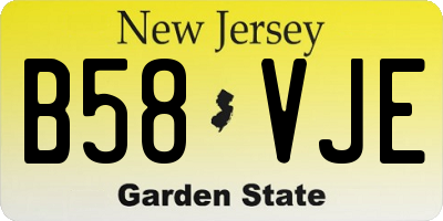 NJ license plate B58VJE