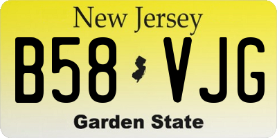 NJ license plate B58VJG