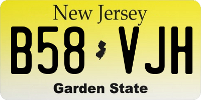 NJ license plate B58VJH