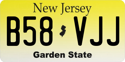 NJ license plate B58VJJ