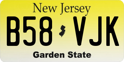 NJ license plate B58VJK