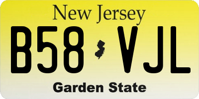 NJ license plate B58VJL