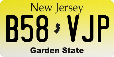 NJ license plate B58VJP