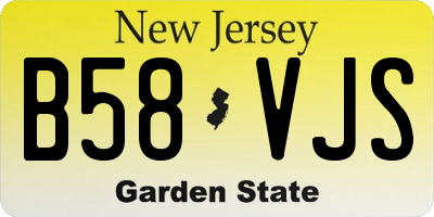 NJ license plate B58VJS