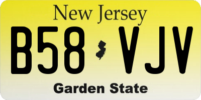 NJ license plate B58VJV