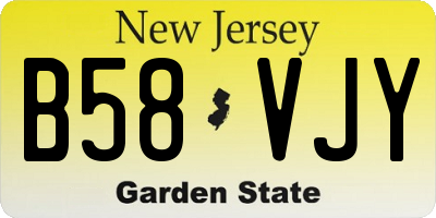 NJ license plate B58VJY