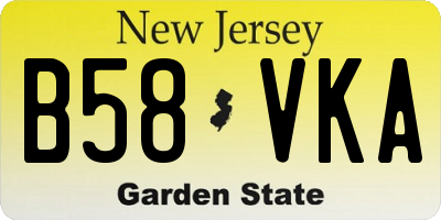 NJ license plate B58VKA