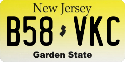 NJ license plate B58VKC