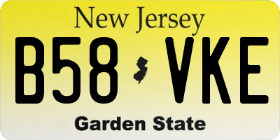 NJ license plate B58VKE