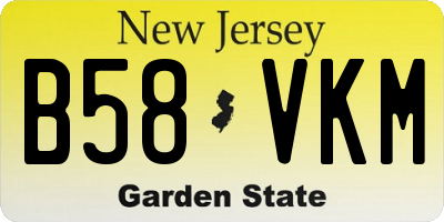 NJ license plate B58VKM