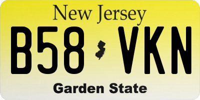 NJ license plate B58VKN