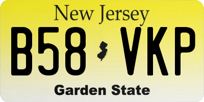 NJ license plate B58VKP