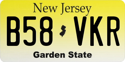 NJ license plate B58VKR
