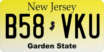 NJ license plate B58VKU