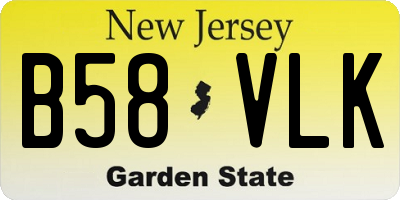 NJ license plate B58VLK